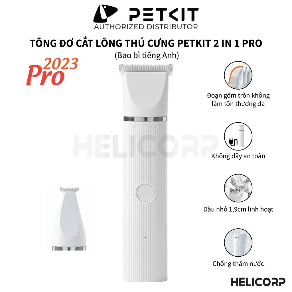 [Mua 2 giảm 4%] Tông Đơ Cắt Tỉa Cạo Lông Chó Mèo Petkit Pro 2023 - HeLiCorp
