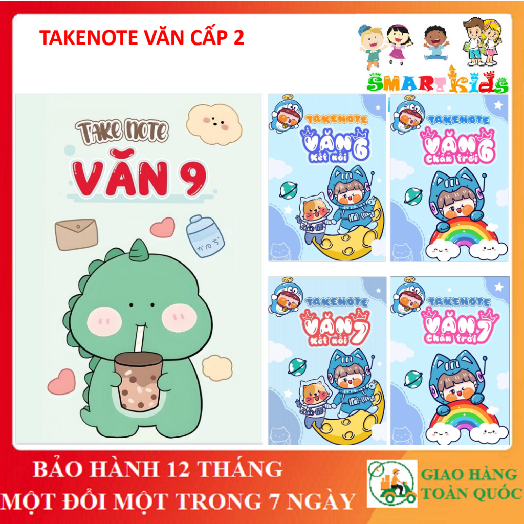 (Phiên bản mới) Sổ Tay Takenote Văn 6-7-8-9 - Tổng hợp kiến thức văn cấp 2 (Khổ giấy A5)