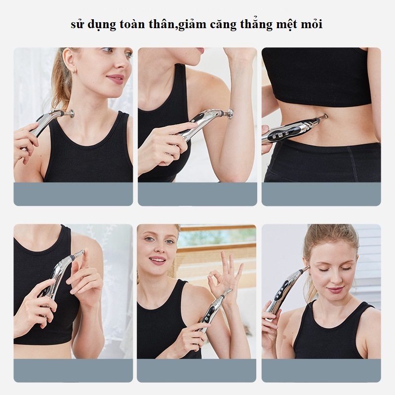 Bút dò huyệt xung điện châm cứu trị liệu thông kinh lạc đông y tia laser hồng ngoại massage giảm đau cơ