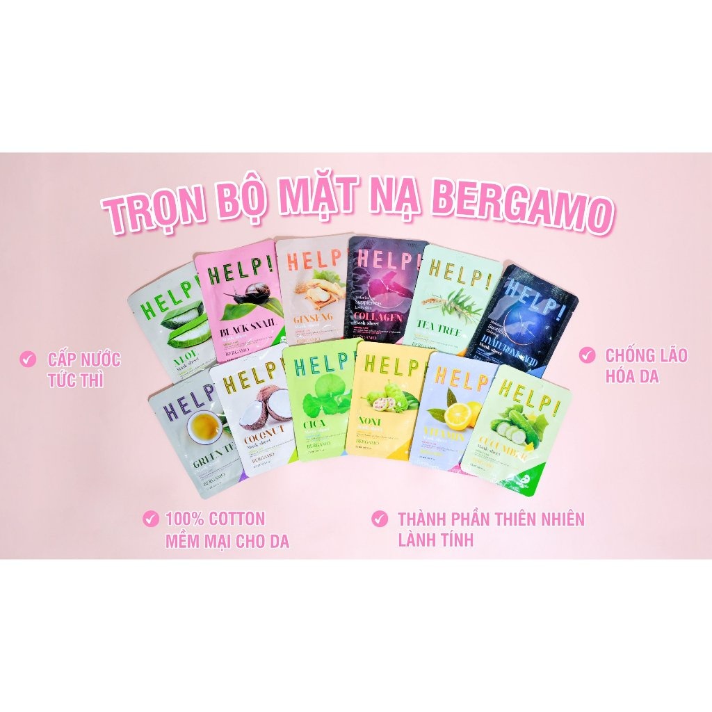 Mặt nạ dưỡng da Bergamo Help Mask Pack (Miếng)