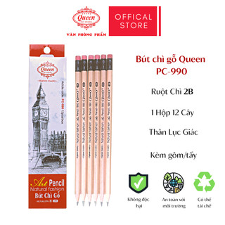 Bút chì queen 2b art pencil pc-990 hàng chính hãng