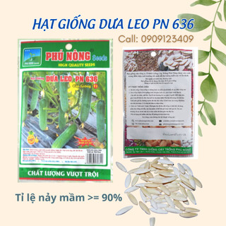 Hạt giống dưa leo Phú Nông 636 gói 1gr (Vườn Sài Gòn) hạt giống chắc khỏe tỉ lệ nẩy mầm cao