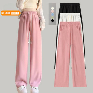 Quần ống rộng Goness cạp chun dài lưng cạp cao baggy chất vải mềm dài suông loe culottes xuông QD51