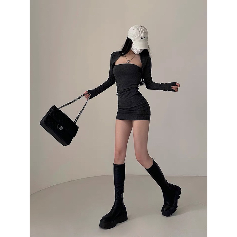 Đầm Body Ống Dáng Ngắn Tôn 3 Vòng Sexy