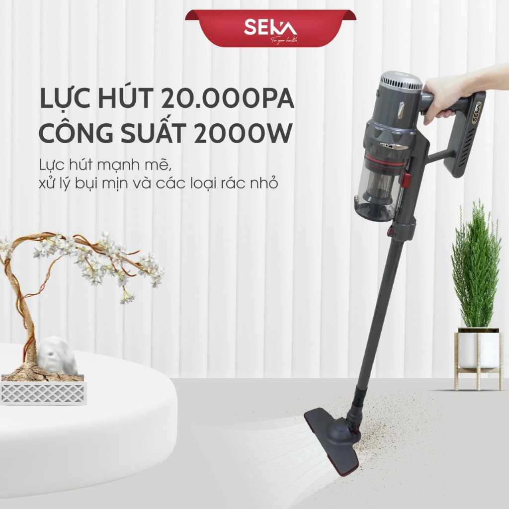 Máy Hút Bụi Cầm Tay SEKA SK-09Max Công Suất 2000W Lực Hút Cực Mạnh Làm Sạch Dễ Dàng