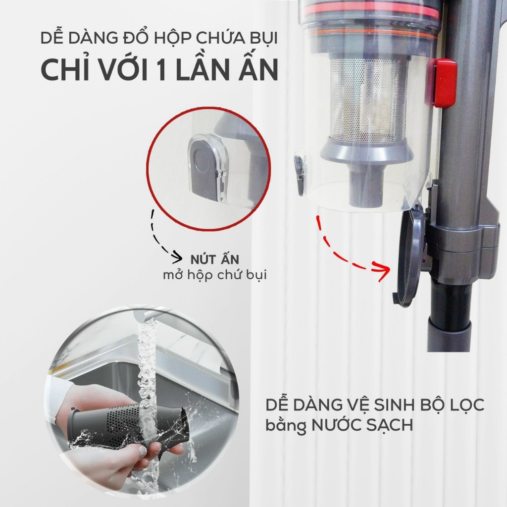 Máy Hút Bụi Cầm Tay SEKA SK-09Max Công Suất 2000W Lực Hút Cực Mạnh Làm Sạch Dễ Dàng
