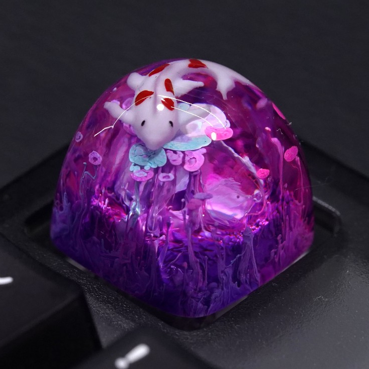 49Fzone - Keycap bàn phím cơ, Keycap artisan, Keycap cá Koi Purple-Blue