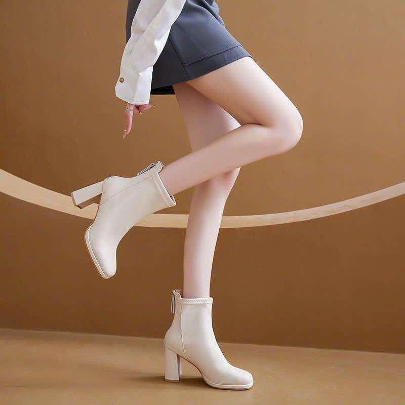 Bốt nữ khoá sau đế cao 7cm lót lông dày dặn hàng QC cao cấp mã 2819