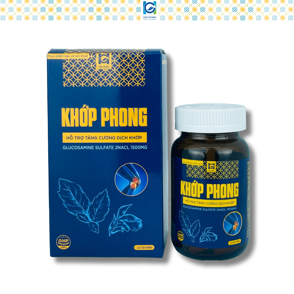 Viên uống bổ sung glucosamine giảm đau, hỗ trợ xương khớp HGSG Pharma KHỚP PHONG (Hộp 30 viên)