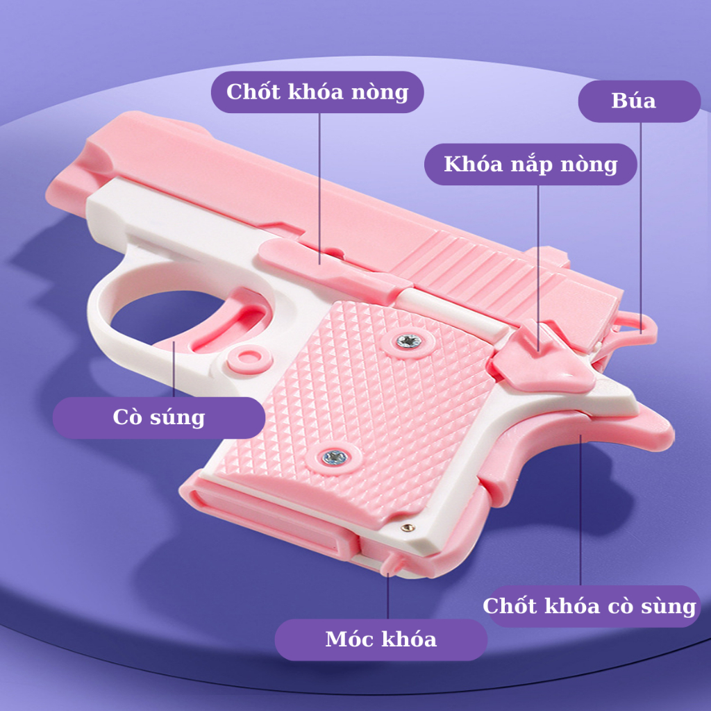 Súng Cà Rốt M1911 in 3D Hapi Toys - Đồ chơi giải trí xả stress