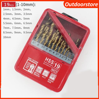 🔥freeship🔥 bộ mũi khoan thép 19 mũi, đường kính ø1-10mm
