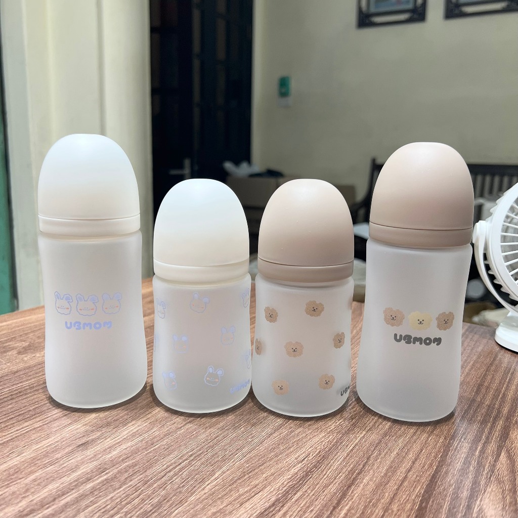 Bình sữa Ubmom Thủy tinh chính hãng 180ml/240ml cho bé