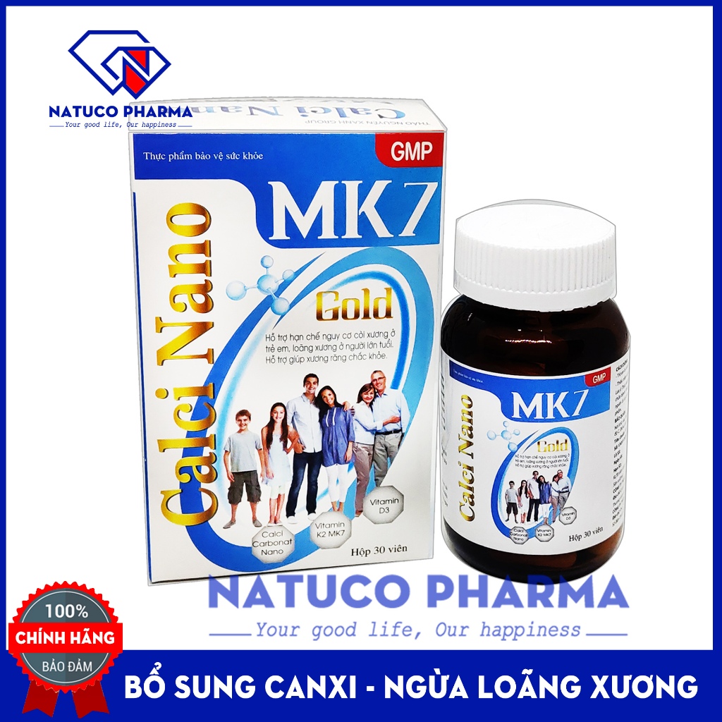 Viên uống Bổ sung Canxi Nano MK7 Gold tăng chiều cao, phát triển hệ xương, chắc khỏe xương và răng, giảm loãng xương