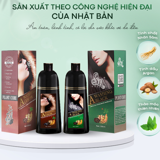 [Chính Hãng] Dầu Gội Phủ Bạc Sin Hair Nhân Sâm Nhật Bản Mẫu Mới  500ml