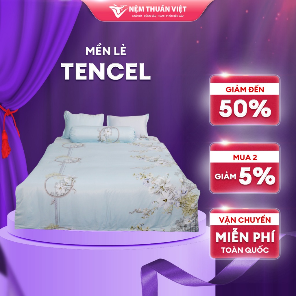 Mền Hè Tencel Thuần Việt Cao Cấp, Mịn Mát - Đa Dạng Họa Tiết - Kích Thước 180x200cm