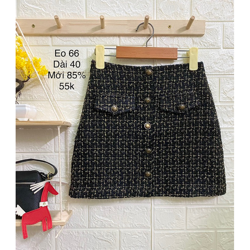 Chân váy tweed xịn. Số đo kèm trên ảnh.