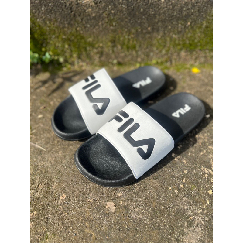 Dép quai ngang F I L A Unisex - Đen/Trắng