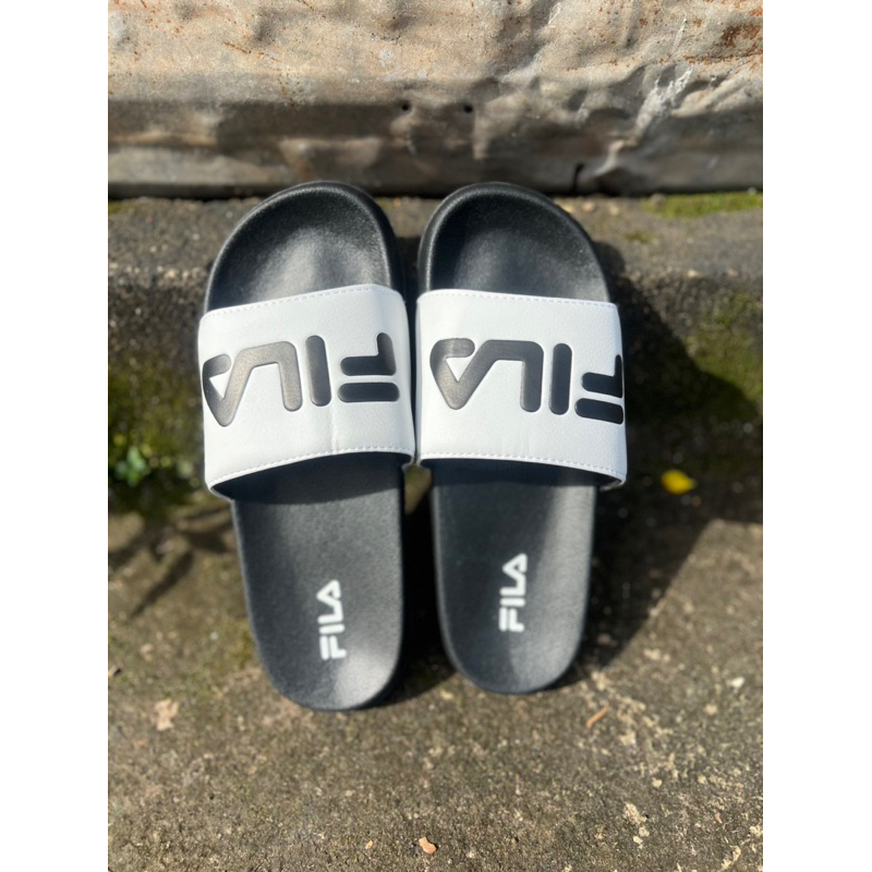 Dép quai ngang F I L A Unisex - Đen/Trắng