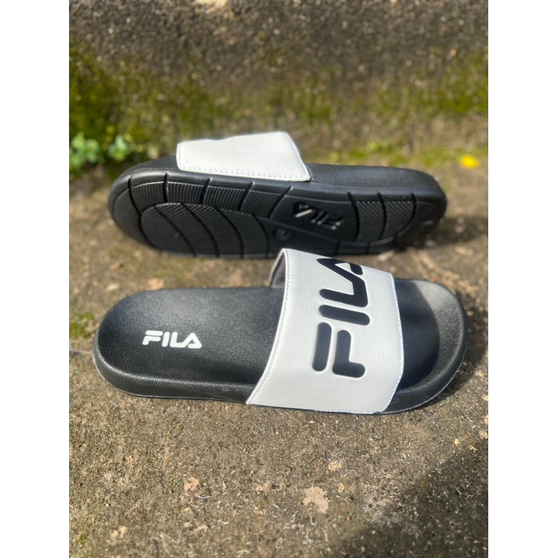 Dép quai ngang F I L A Unisex - Đen/Trắng