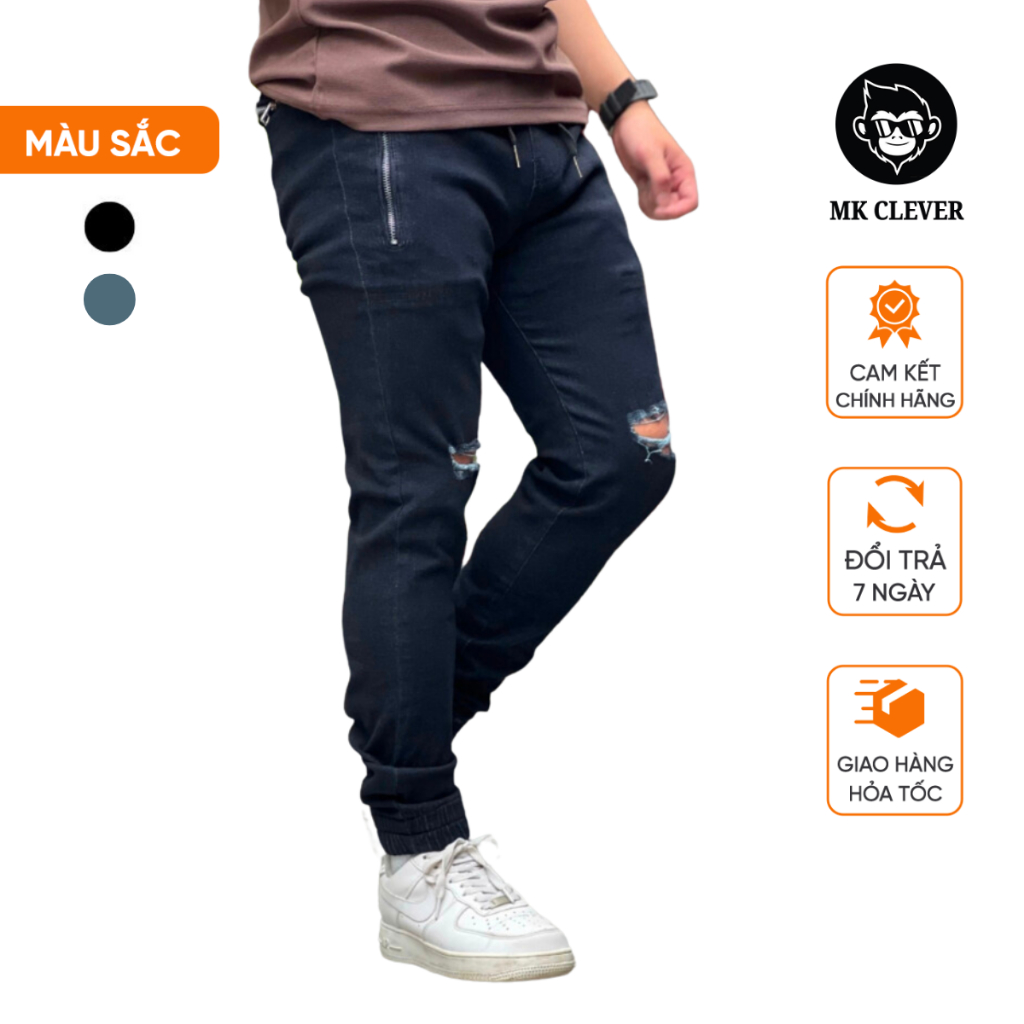 Quần Jogger Jeans R.G MK CLEVER Vải jeans dày dặn, mềm mịn, Form dáng thể thao, khỏe khoắn, thời thượng