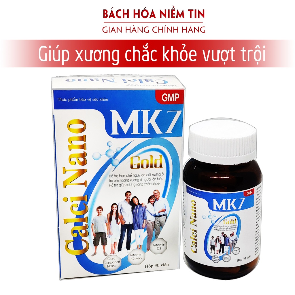 Viên uống hỗ trợ phát triển chiều cao CALCI MK7 Gold - Bổ sung Canxi, Vitamin D3. MK2   ngừa loãng xương