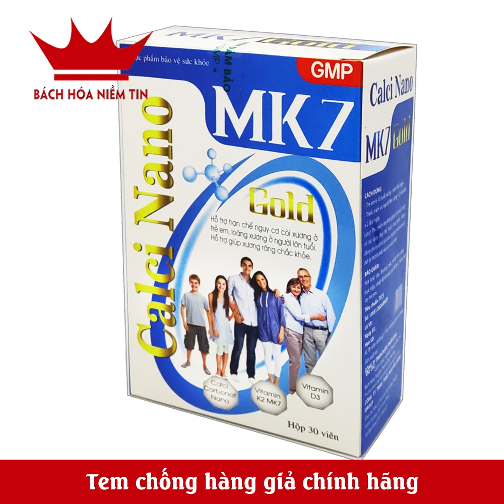Viên uống hỗ trợ phát triển chiều cao CALCI MK7 Gold - Bổ sung Canxi, Vitamin D3. MK2   ngừa loãng xương