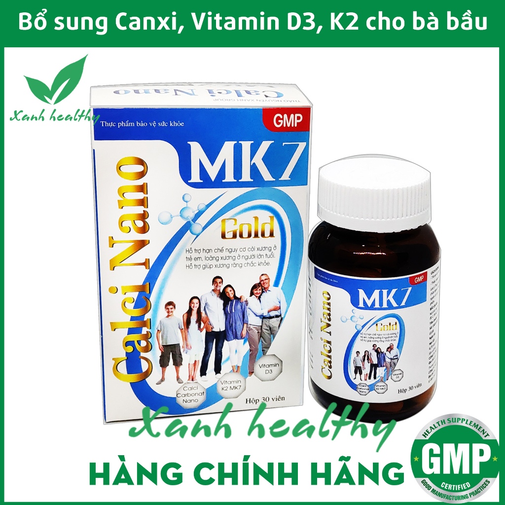 Viên uống Canxi Nano MK7 Gold - Giúp xương chắc khỏe, phát triển chiều cao cho trẻ từ 6 tuổi