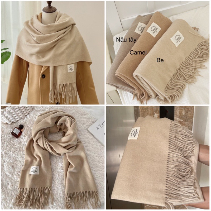 Khăn Len Dạ Lông Cừu Cashmere Cao Cấp ANARCHO Siêu Mềm Mịn Choàng Thu Đông