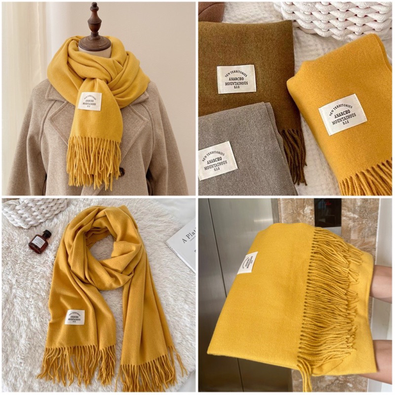 Khăn Len Dạ Lông Cừu Cashmere Cao Cấp ANARCHO Siêu Mềm Mịn Choàng Thu Đông