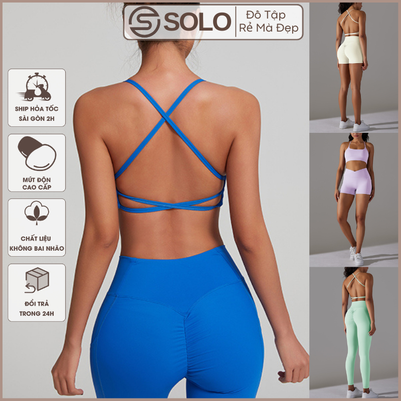 Set Tập Gym Yoga Thể Thao Nữ Áo Bra Hai Dây Nâng Ngực Kèm Quần 660 6608 608 Cạp Cao Gen Bụng Nâng Mông 𝙎𝙤𝙡𝙤 𝙎𝙥𝙤𝙧𝙩𝙨𝙬𝙚𝙖𝙧