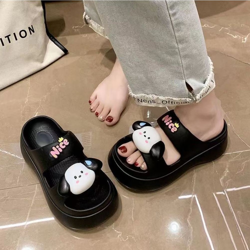 DÉP BÁNH MÌ 2 QUAI HÌNH CÚN NICE đế độn 6cm