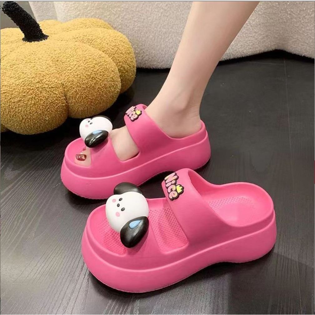 DÉP BÁNH MÌ 2 QUAI HÌNH CÚN NICE đế độn 6cm