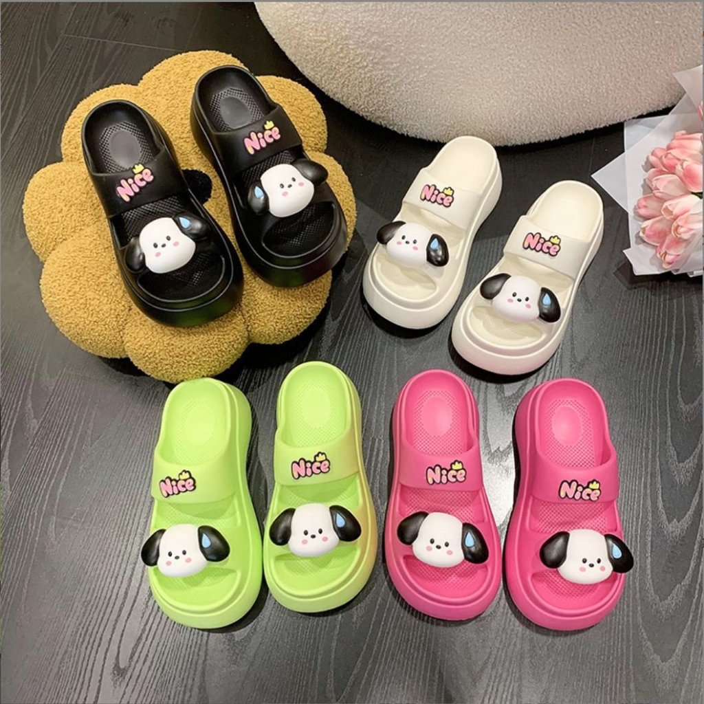 DÉP BÁNH MÌ 2 QUAI HÌNH CÚN NICE đế độn 6cm