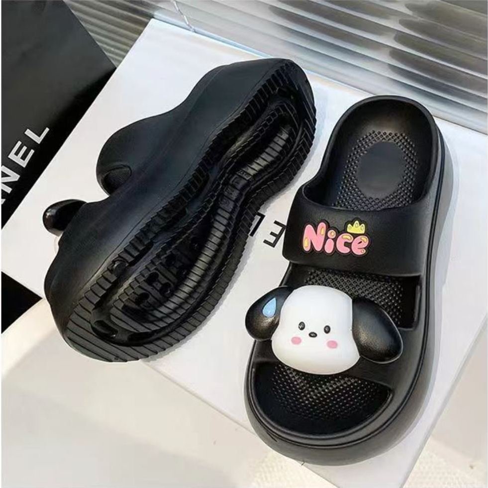 DÉP BÁNH MÌ 2 QUAI HÌNH CÚN NICE đế độn 6cm