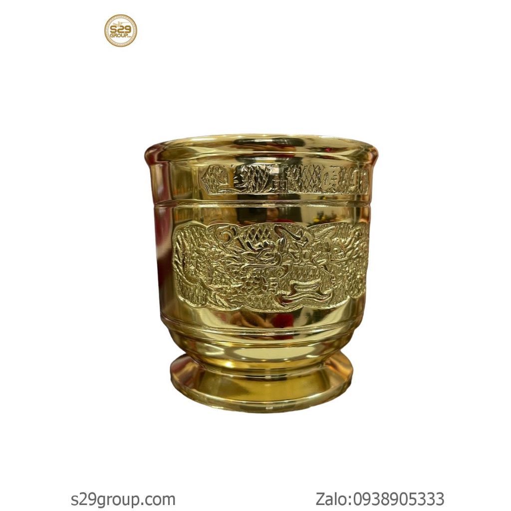 Bát hương,bát nhang,lư hương ống thờ cúng bằng đồng vàng nguyên chất nhiều kích thước 10cm,11cm,14cm,16cm,17cm,18c