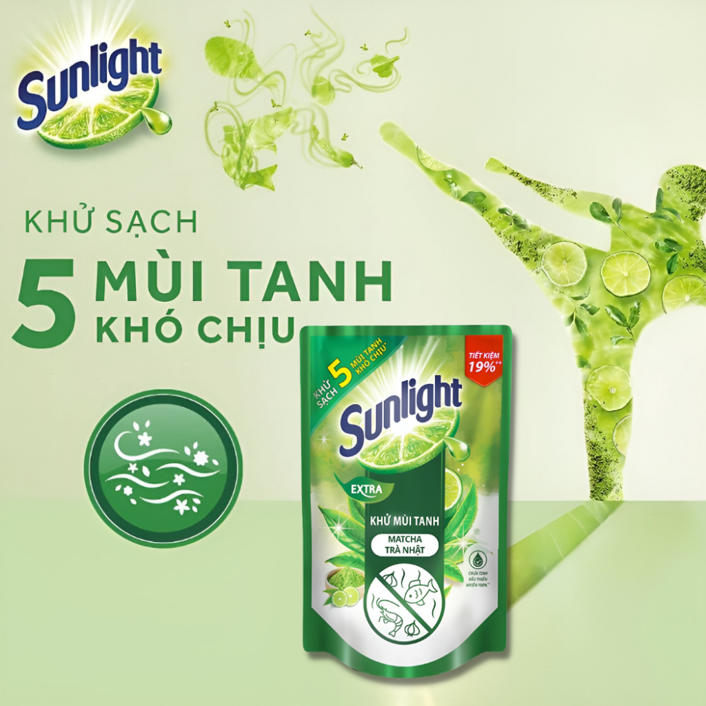Nước Rửa Chén Sunlight, Dầu Rửa Bát Hữu Cơ Thiên Nhiên Sạch Nhanh Hương Thơm Tươi Mát Xả Bọt Nhanh Rửa Sạch Dầu Mỡ