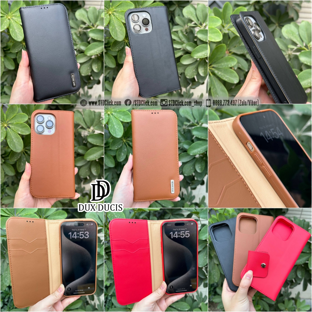 BAO DA IPHONE 15 PRO MAX - 15 PRO - 15 PLUS - 15 DUX DUCIS HIVO CHÍNH HÃNG