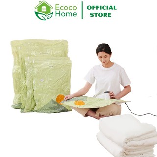 Túi Hút Chân Không ECOCO Đựng Quần Áo, Chăn Màn Siêu Dai, Kèm Máy Hút Điện Chống Ồn, Tiết Kiệm Không Gian Thông Minh
