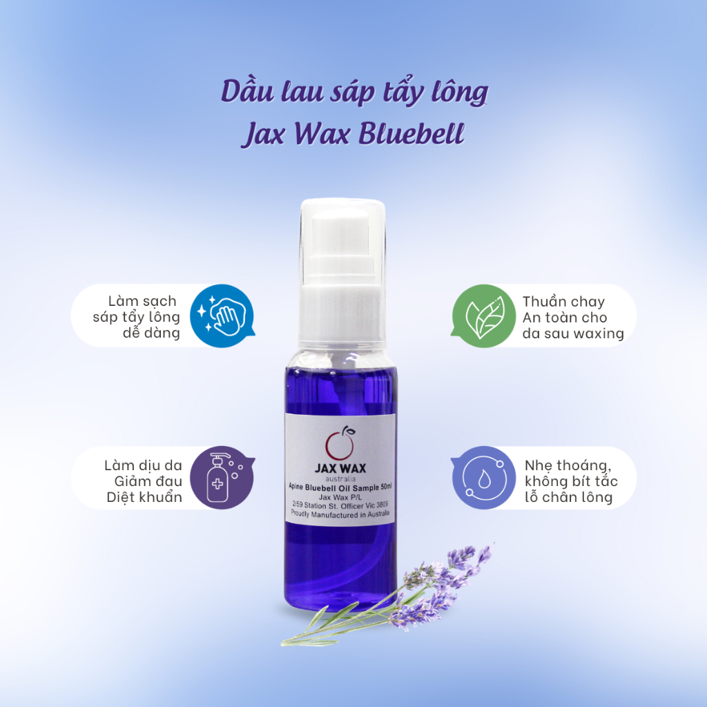 Dầu lau sáp wax lông chuyên biệt Jax Wax Bluebell After Wax Oil 50ml