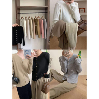 8841 ÁO LEN CỔ TRÒN DÀI TAY CÚC DỌC