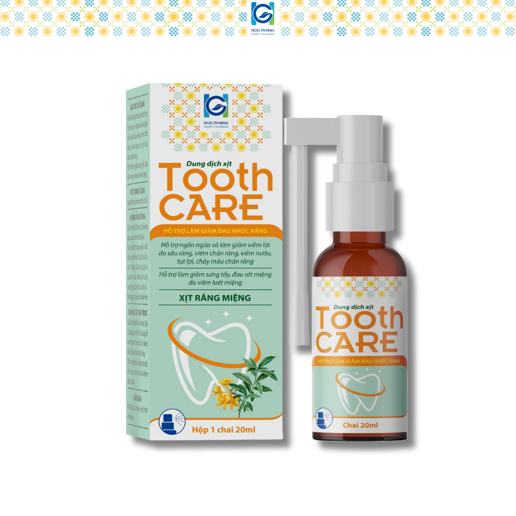 Dung dịch xịt hỗ trợ giảm đau răng, viêm nướu HGSG pharma TOOTH CARE (Chai 20ml)