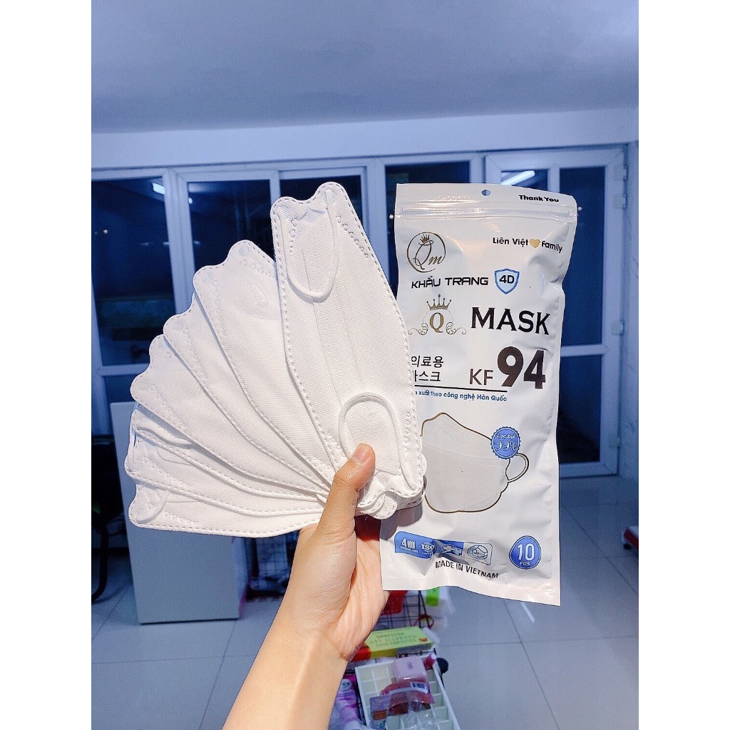 Combo 300 Chiếc Khẩu Trang KF94 Queen Mask 4 Lớp Kháng Khuẩn