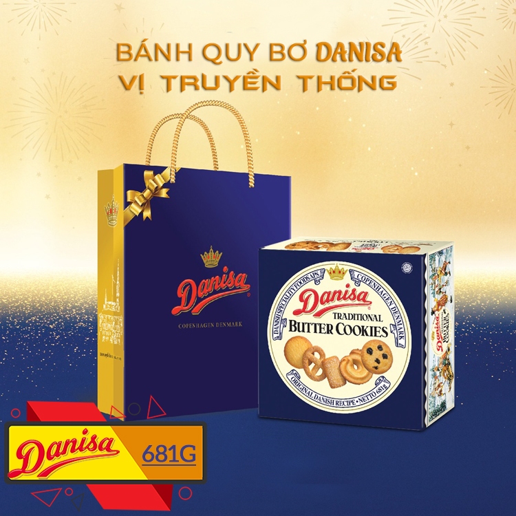 Bánh Quy Bơ Danisa - Hộp thiếc 454g có kèm túi xách