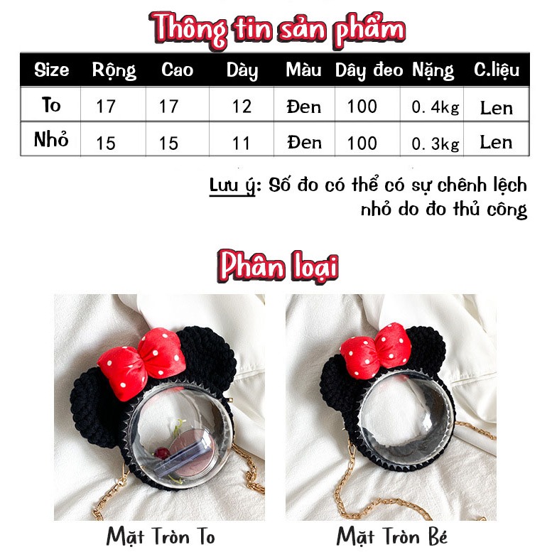 [Có Video Hướng Dẫn] Túi Đeo Chéo Handmade, Set Nguyên Liệu Tự Đan Túi Mica Len Hình Mickey Nhiều Mẫu Độc Lạ - EB51