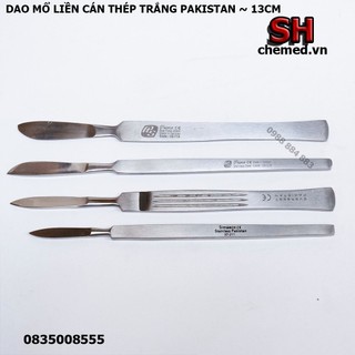 Dao mổ liền cán, dao mổ dùng trong y tế, phẫu thuật thép trắng pakistan 13cm
