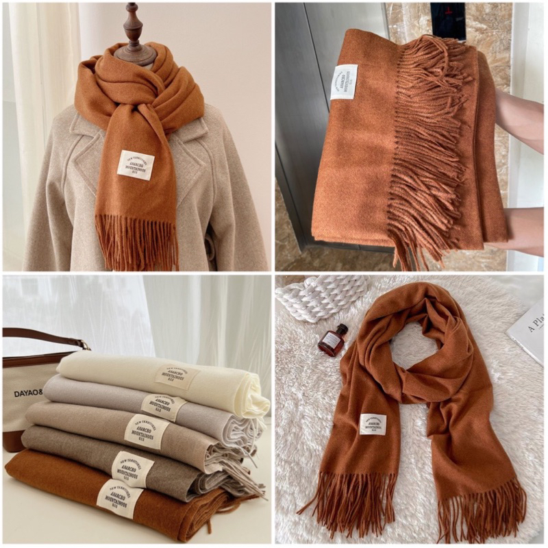Khăn Len Dạ Lông Cừu Cashmere Cao Cấp ANARCHO Siêu Mềm Mịn Choàng Thu Đông