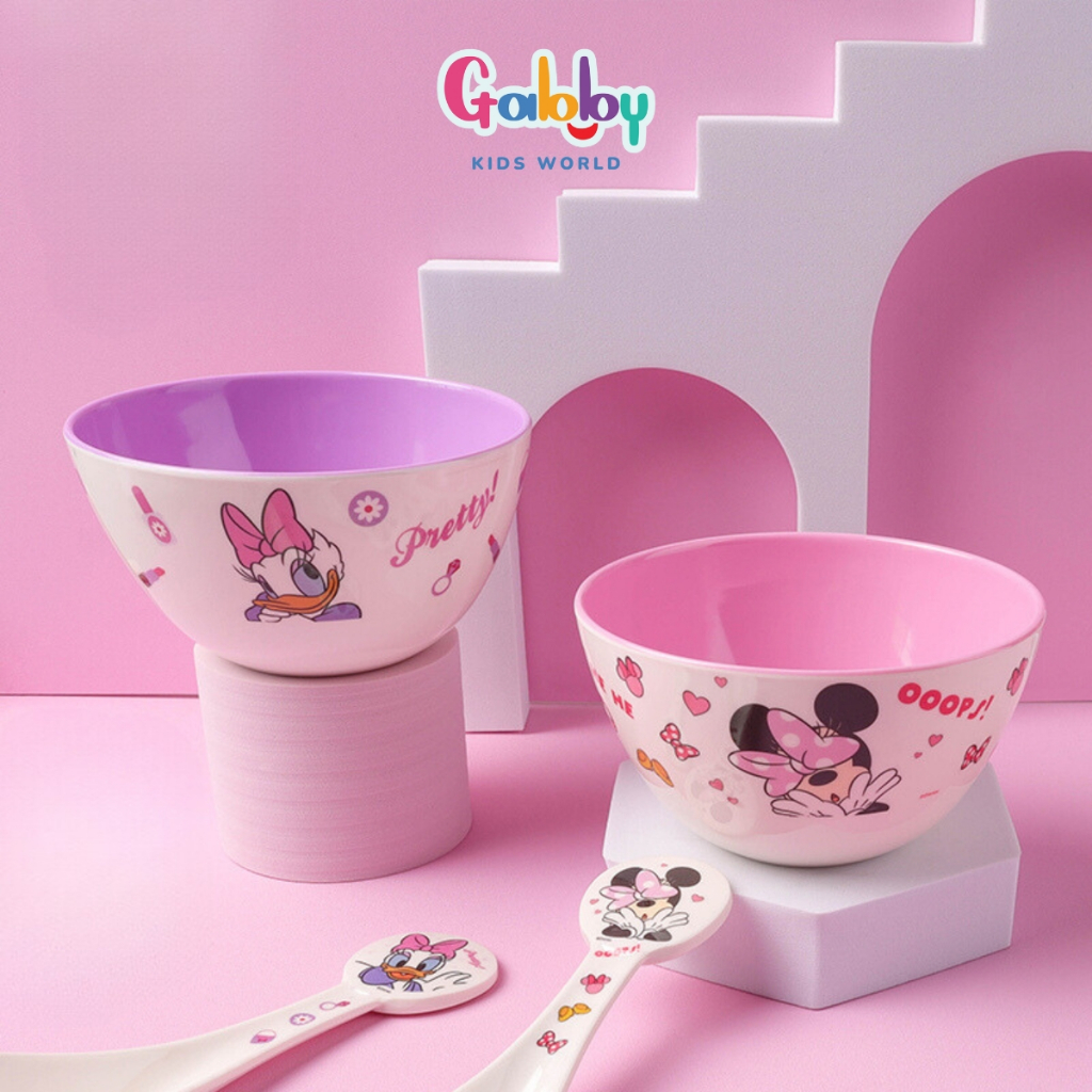 Chén Ăn Dặm Nhựa Melamine Nhân Vật Disney Cho Bé (Mickey, Donald, Ariel, Snow White, Cinderella, Stitch, Elsa, ...)