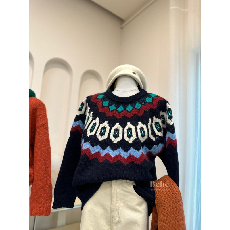 Áo len hoạ tiết 2 màu