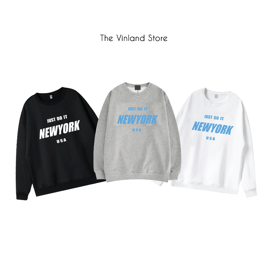 Áo Sweater NEW YORK, Áo nỉ nam nữ chất dày, in KTS, Dáng Unisex