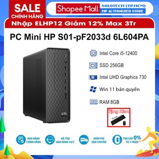 Máy tính để bàn pc mini hp s01-pf2033d 6l604pa i5-12400| 8gb| 256gb| ob| wifi,bt| win11